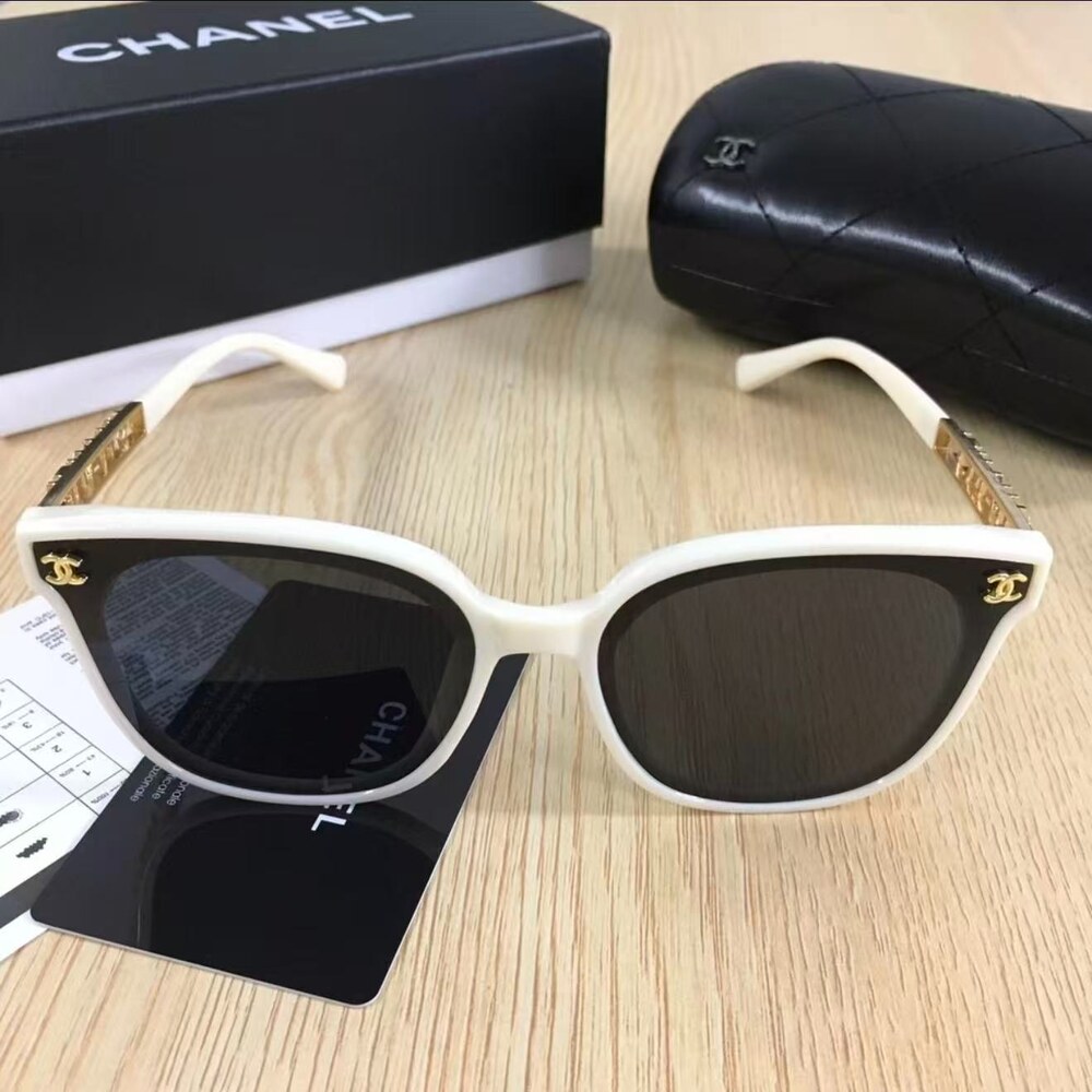 Chanel WhiteTrim Cat Eye Sunglasses - Picture 3 of 4